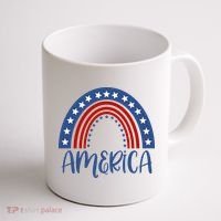 America 4th Of July Rainbow USA Coffee Mug thumb 1