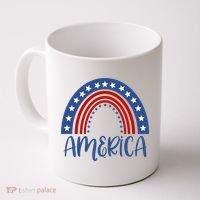 America 4th Of July Rainbow USA Coffee Mug thumb 0