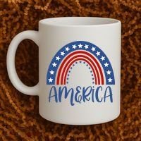 America 4th Of July Rainbow USA Coffee Mug thumb 2