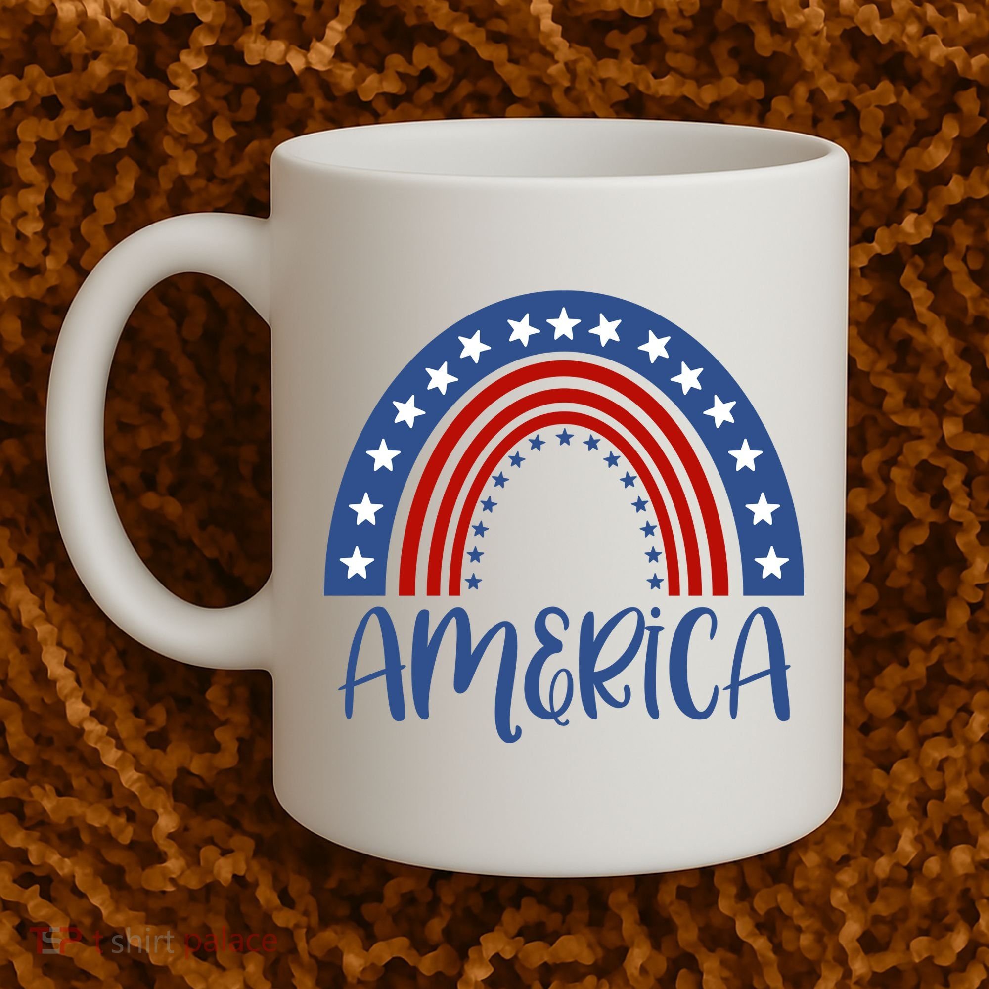 America 4th Of July Rainbow USA Coffee Mug