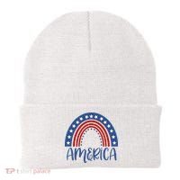 America 4th Of July Rainbow USA Beanie thumb 0