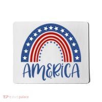 America 4th Of July Rainbow USA Mousepad thumb 0