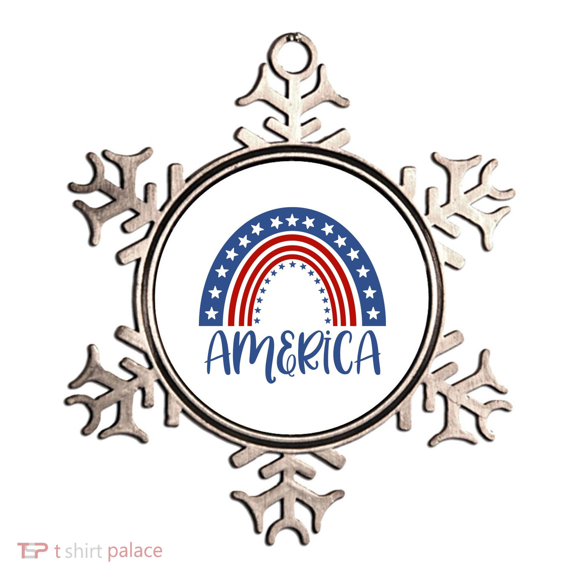 America 4th Of July Rainbow USA Ornament
