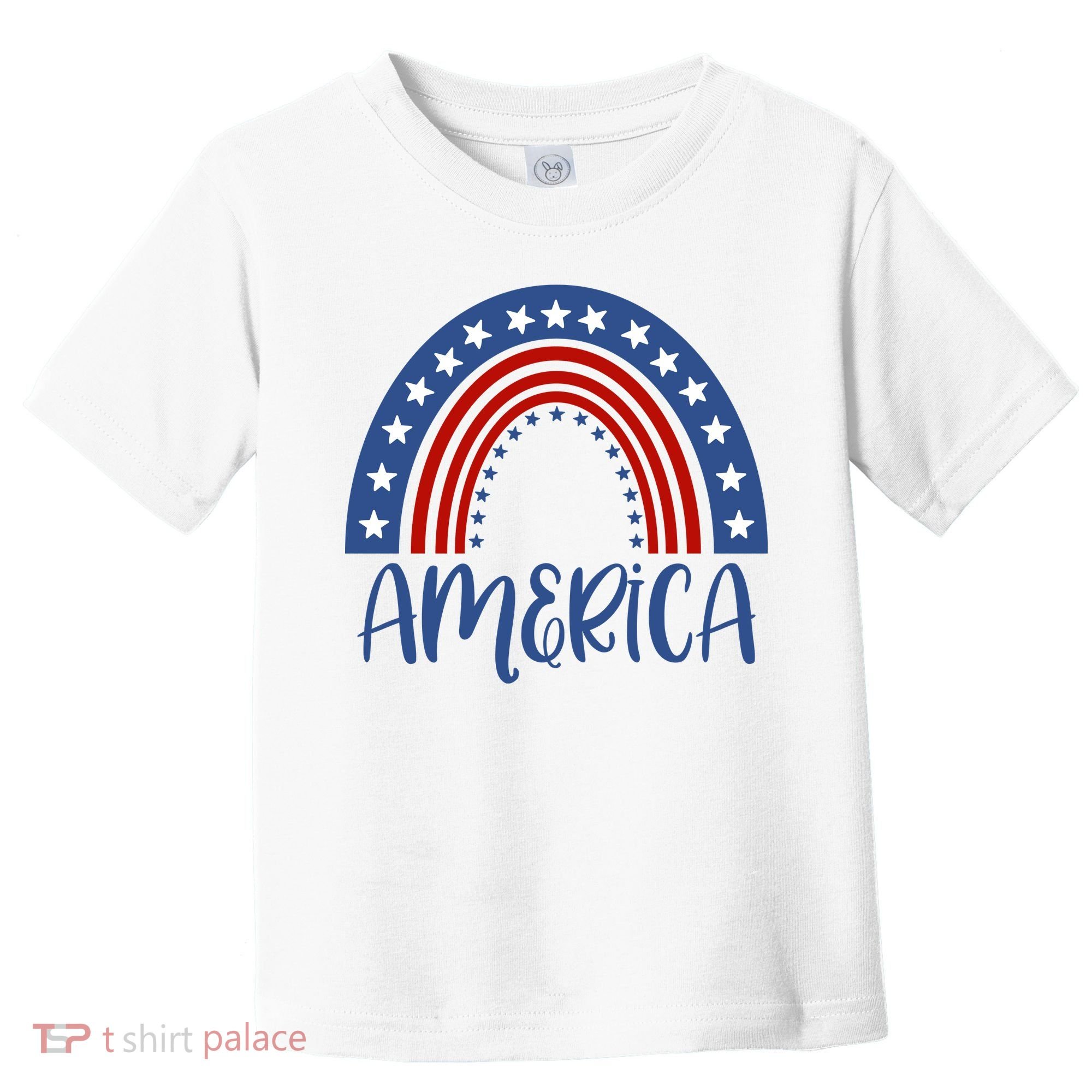 America 4th Of July Rainbow USA Toddler T-Shirt