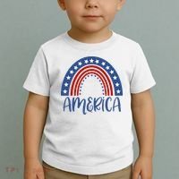 America 4th Of July Rainbow USA Toddler T-Shirt thumb 2