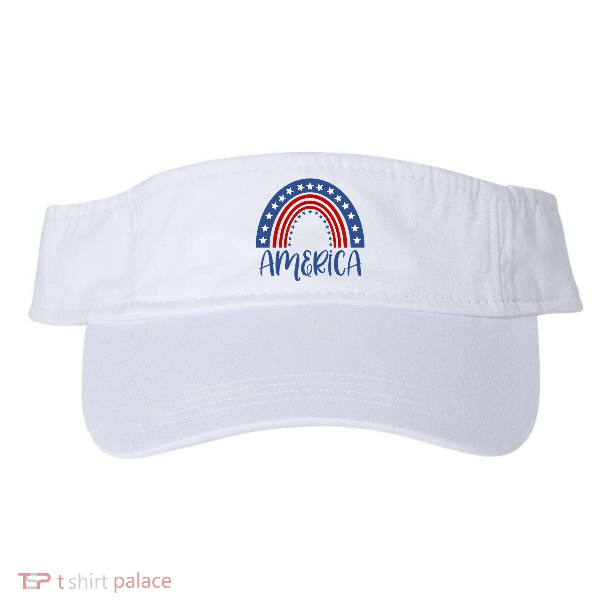 America 4th Of July Rainbow USA Visor