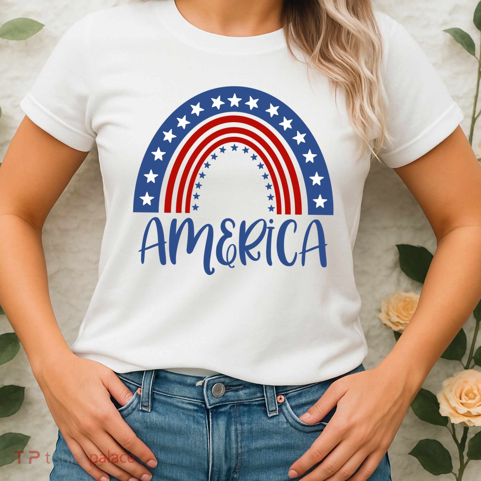 America 4th Of July Rainbow USA Women's T-Shirt