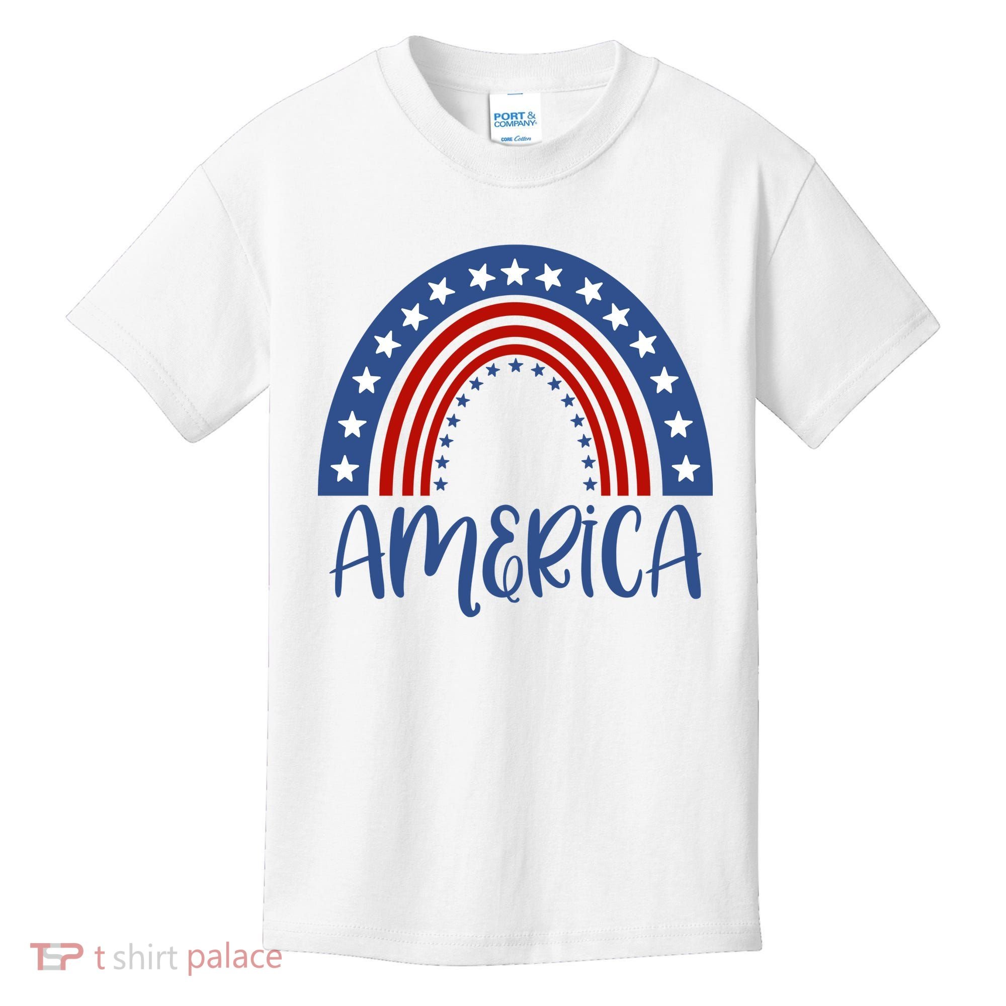 America 4th Of July Rainbow USA Kids T-Shirt