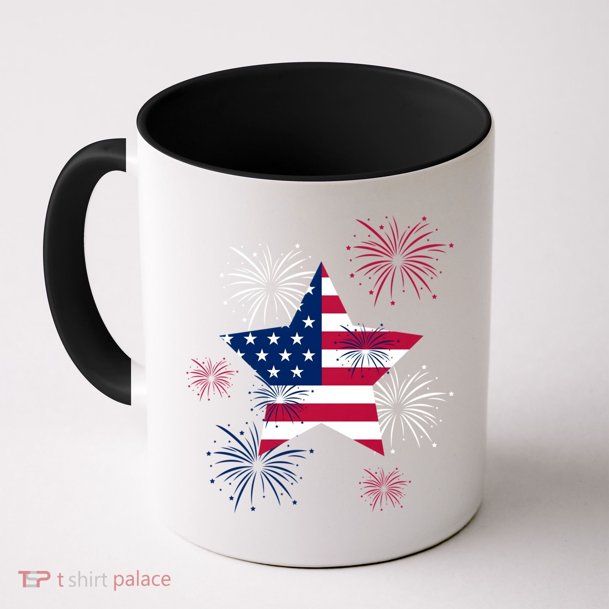 American 4th Of July Independence Day Fireworks Us Flag Great Gift Coffee Mug