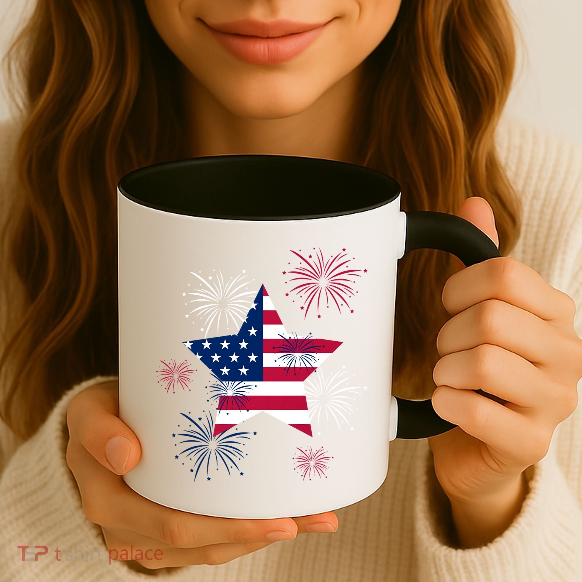 American 4th Of July Independence Day Fireworks Us Flag Great Gift Coffee Mug