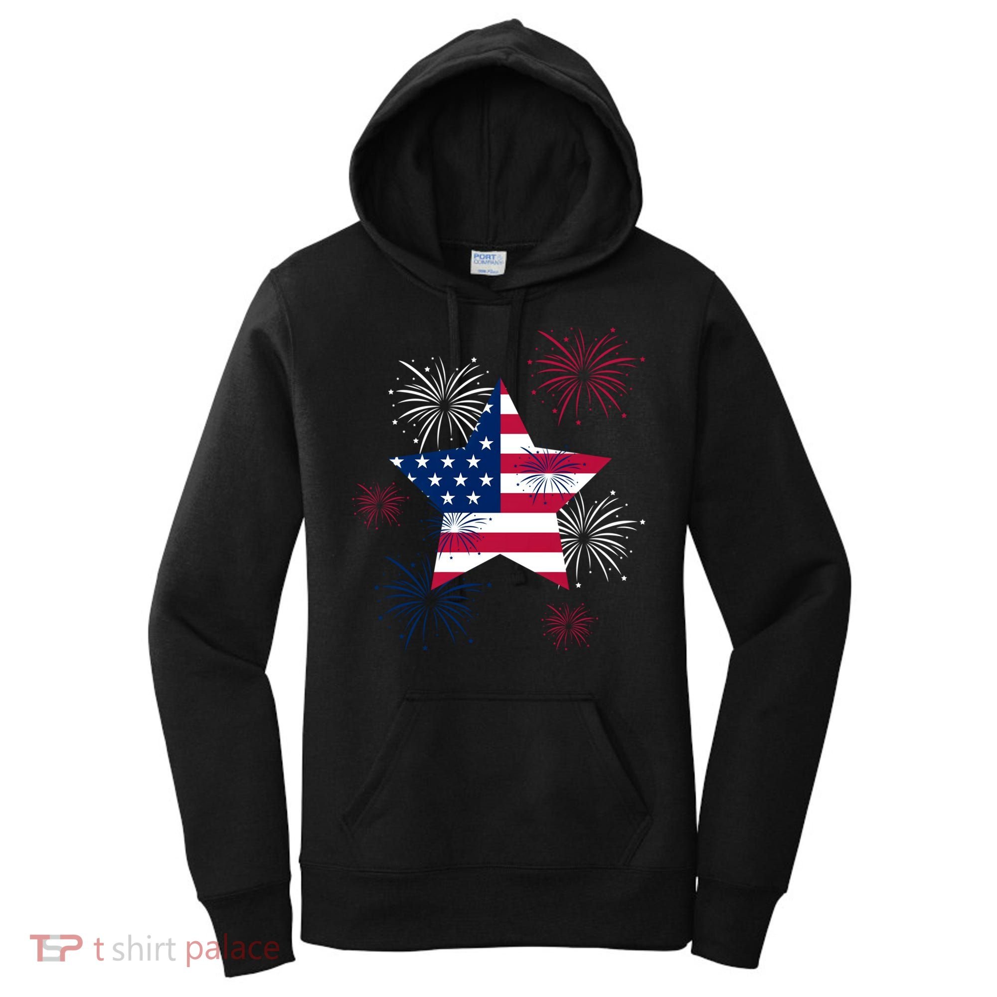 American 4th Of July Independence Day Fireworks Us Flag Great Gift Women's Hoodie