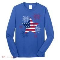 American 4th Of July Independence Day Fireworks Us Flag Great Gift Long Sleeve Shirt thumb 0