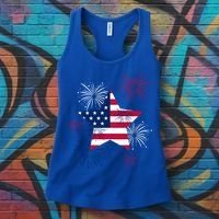 American 4th Of July Independence Day Fireworks Us Flag Great Gift Women's Tank Top thumb 3