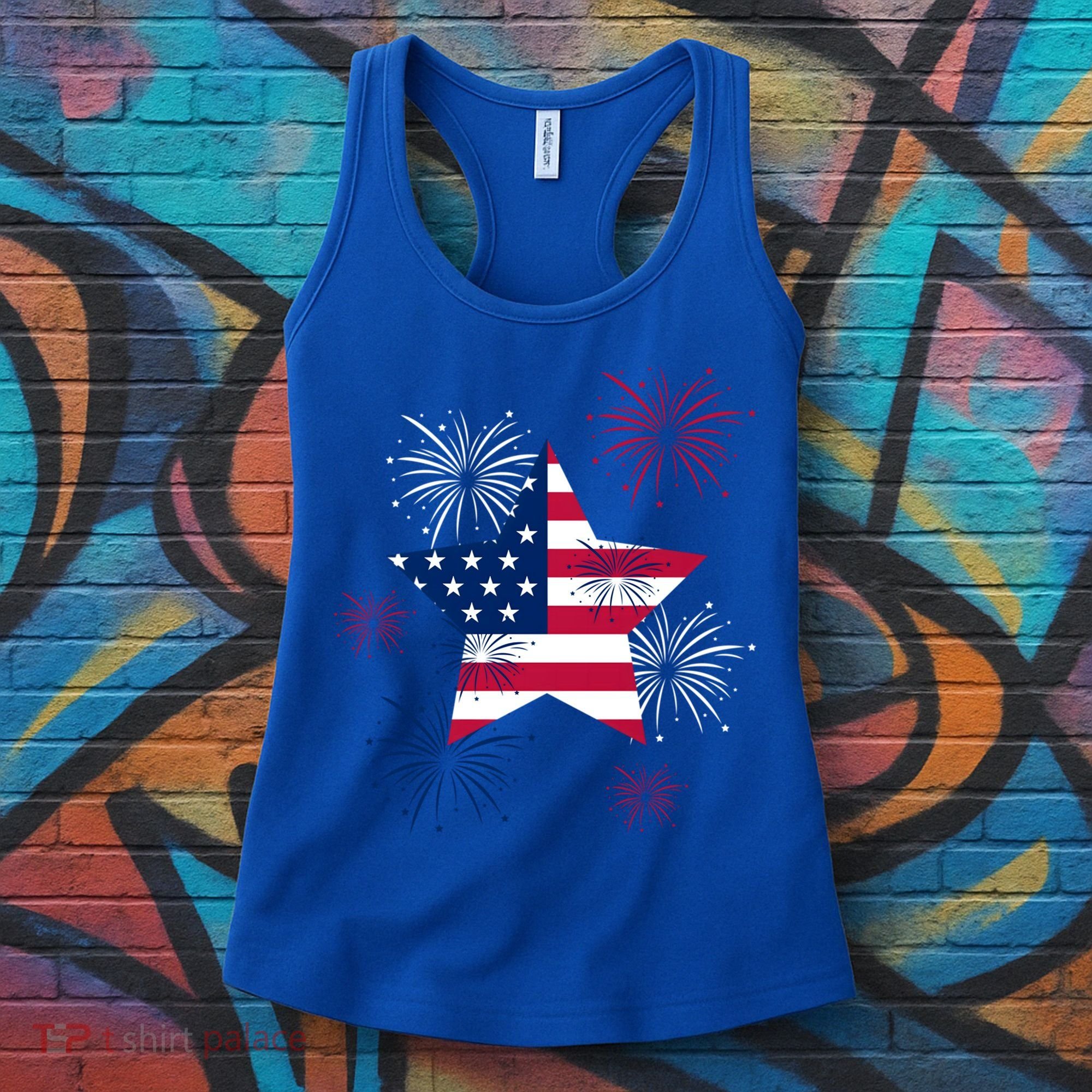 American 4th Of July Independence Day Fireworks Us Flag Great Gift Women's Tank Top