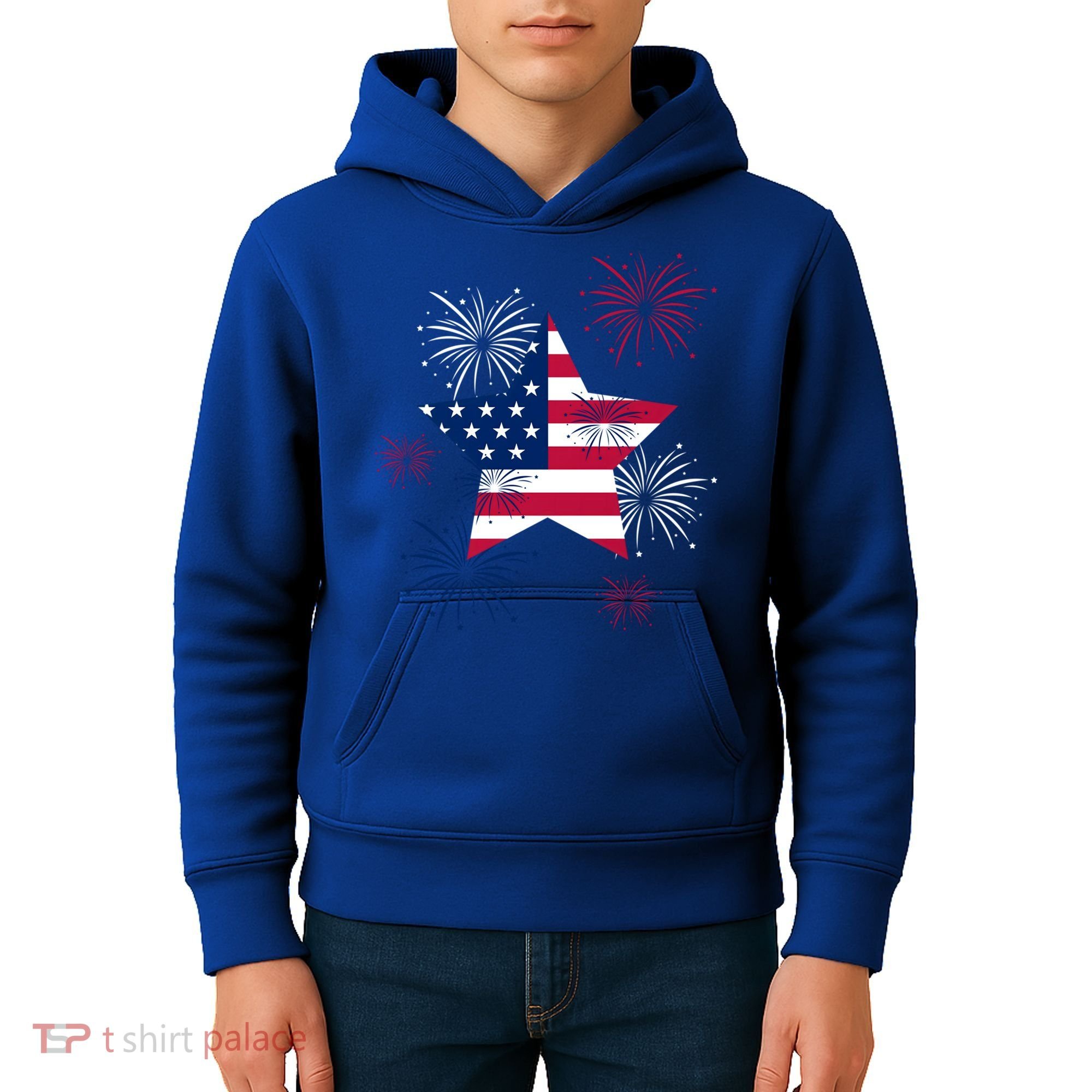 American 4th Of July Independence Day Fireworks Us Flag Great Gift Kids Hoodie