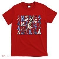 America 4th Of July Lightning Bolt Vintage Groovy T-Shirt thumb 0