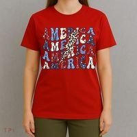 America 4th Of July Lightning Bolt Vintage Groovy T-Shirt thumb 4