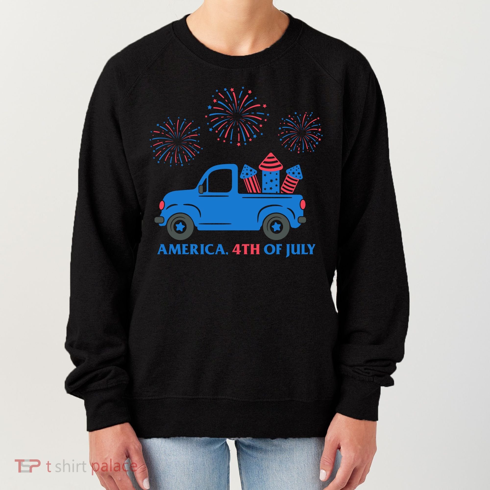 America 4th Of July Firework Truck Women's Sweatshirt