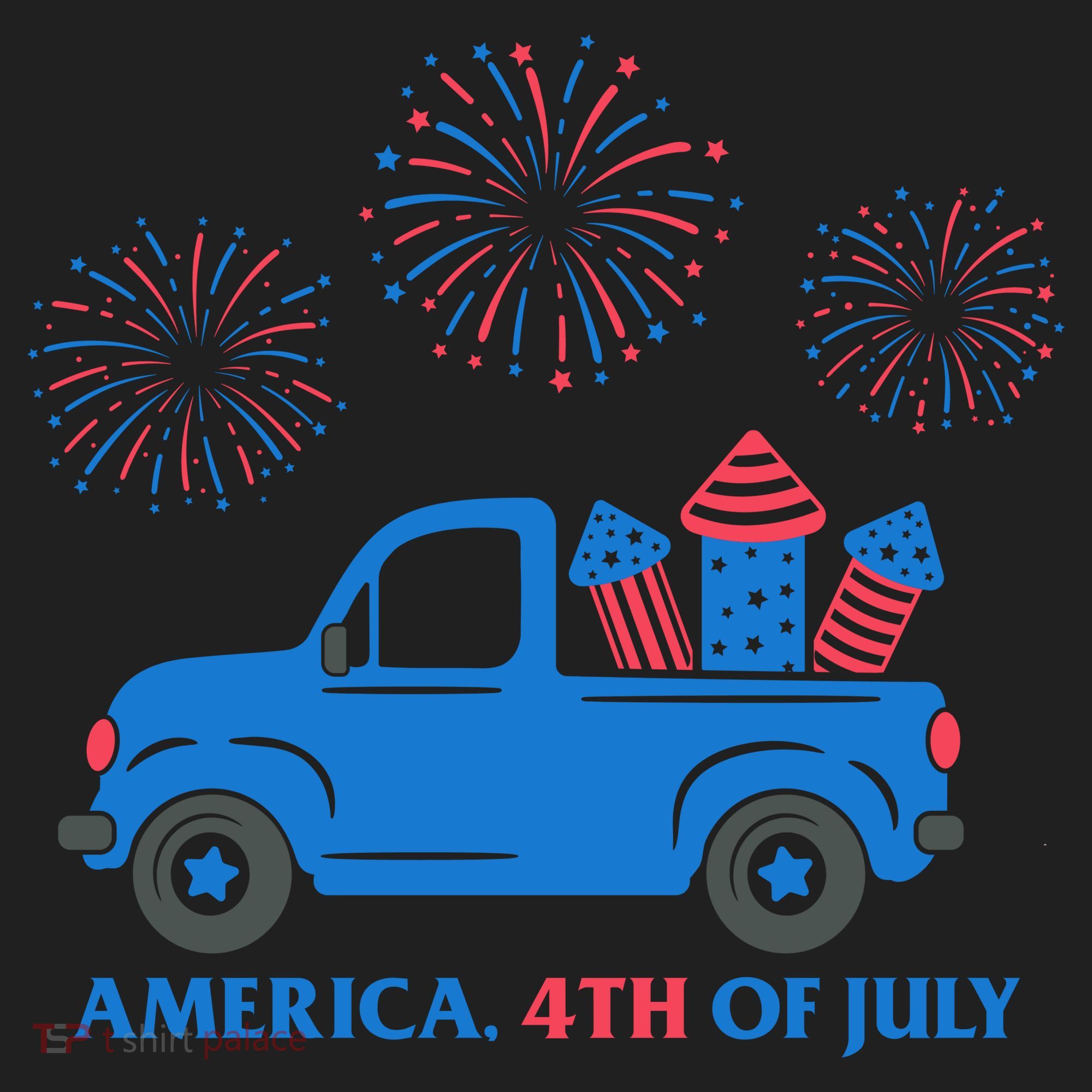 America 4th Of July Firework Truck Women's Sweatshirt