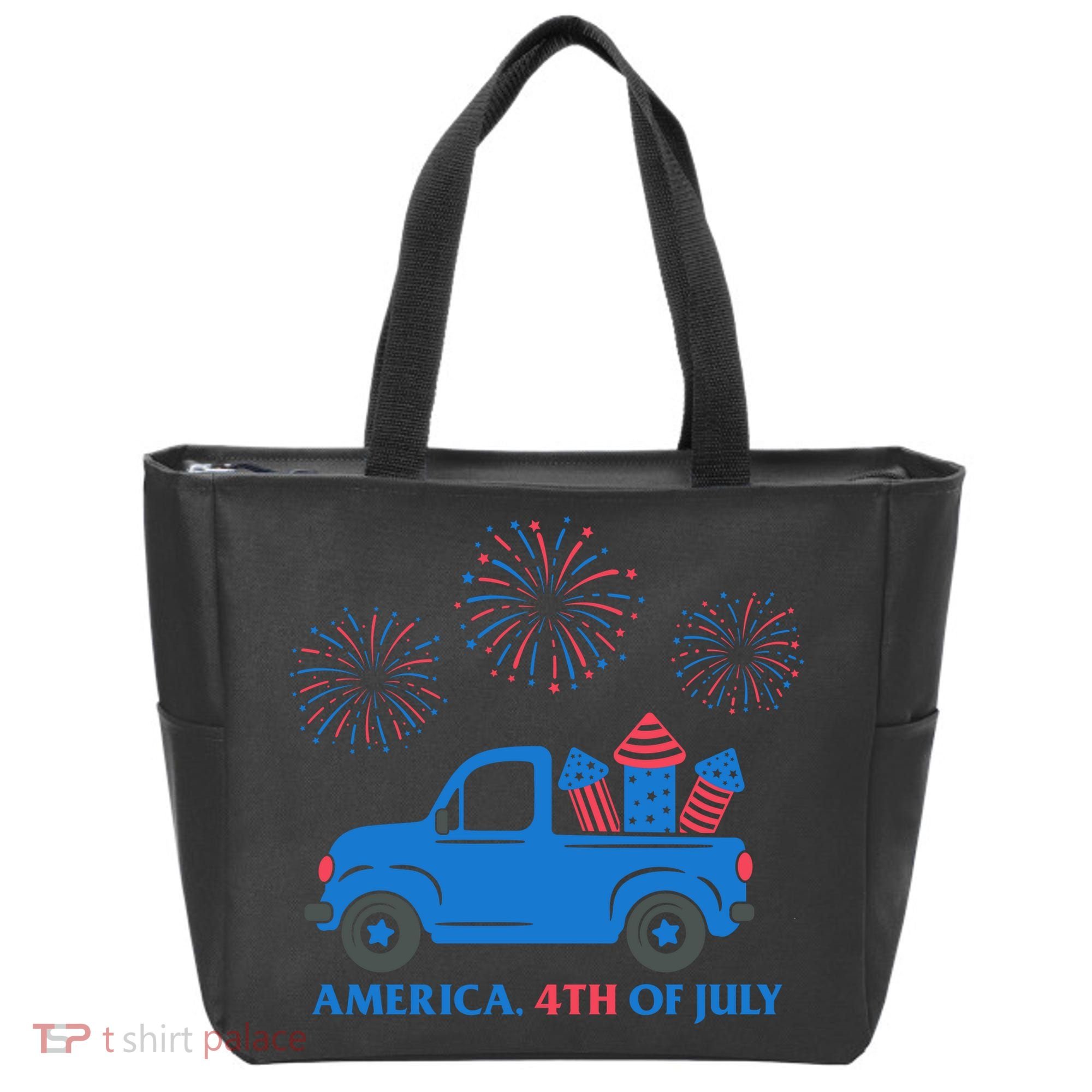 America 4th Of July Firework Truck Tote Bag