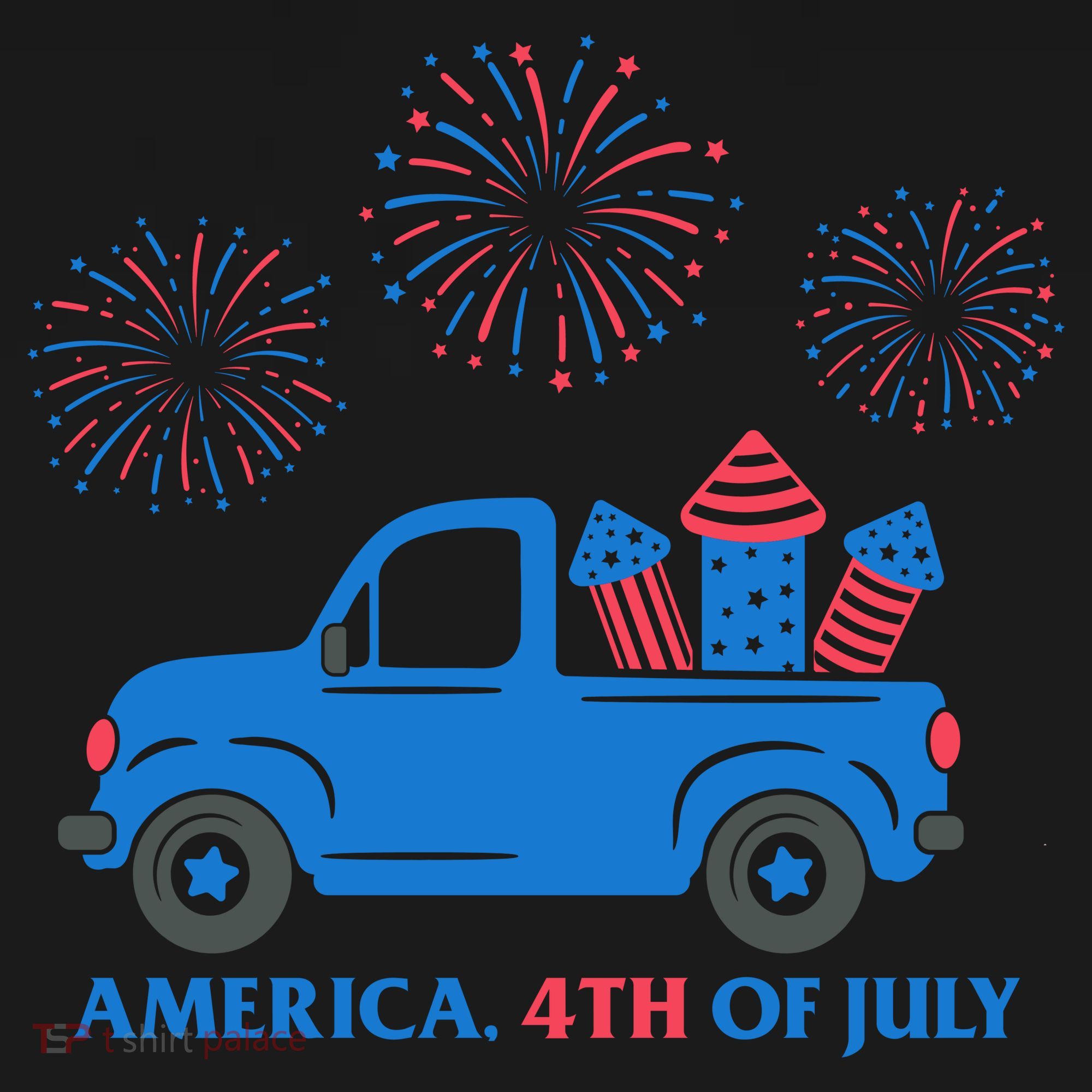 America 4th Of July Firework Truck Tote Bag