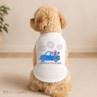 America 4th Of July Firework Truck Doggie Tank thumb 2