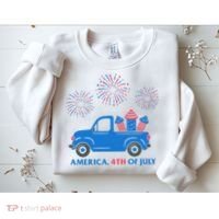 America 4th Of July Firework Truck Sweatshirt thumb 2