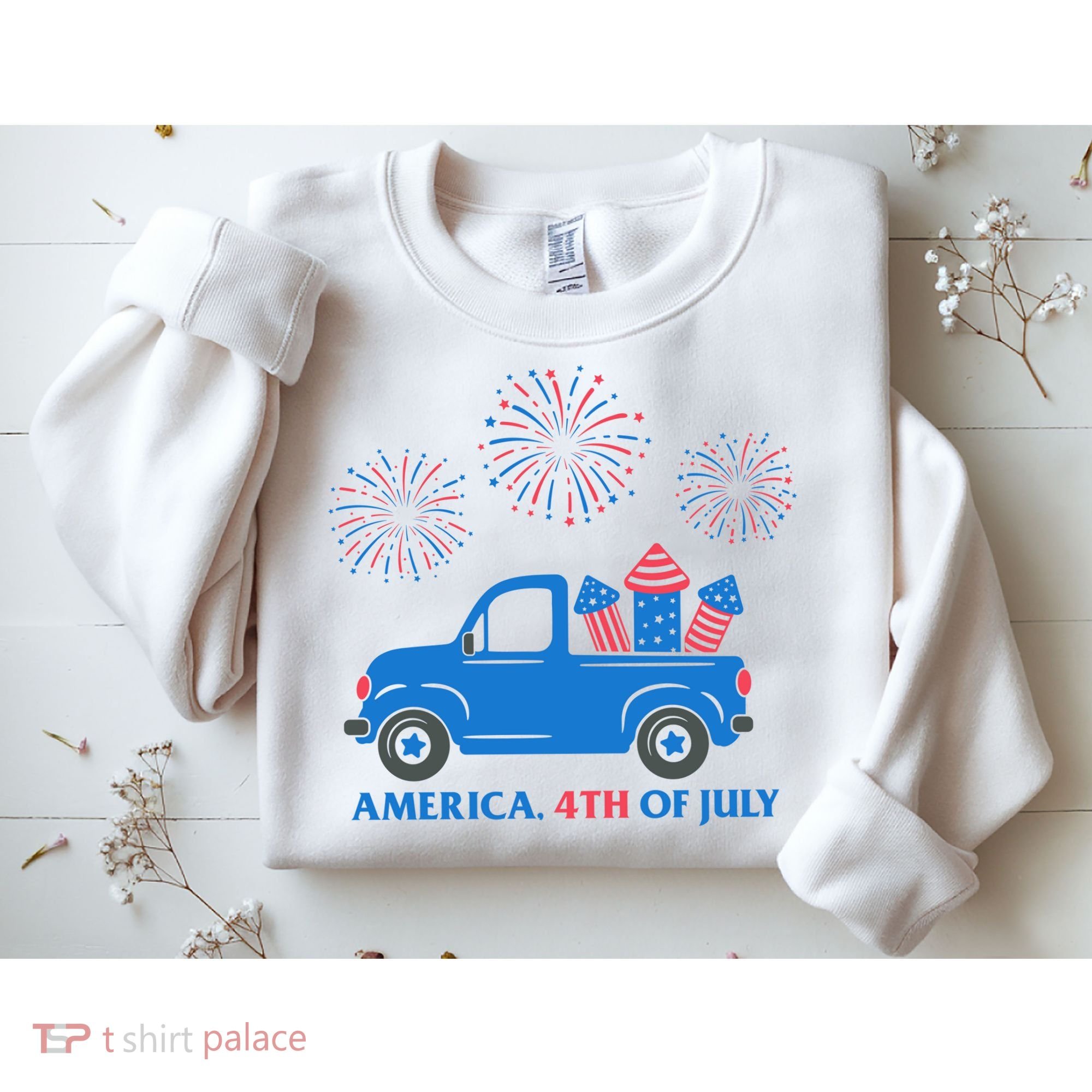 America 4th Of July Firework Truck Sweatshirt