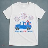 America 4th Of July Firework Truck T-Shirt thumb 5