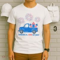 America 4th Of July Firework Truck T-Shirt thumb 6