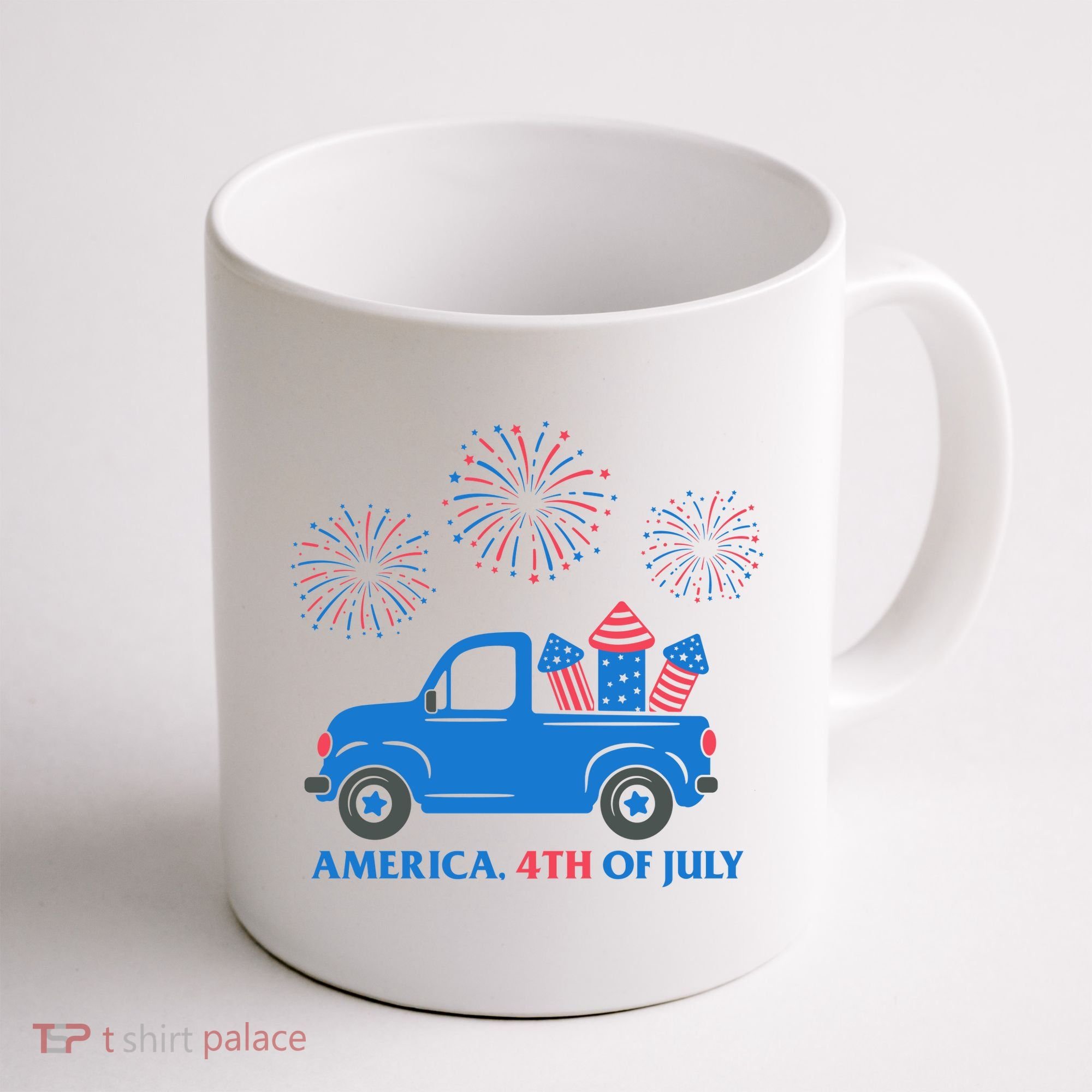 America 4th Of July Firework Truck Coffee Mug