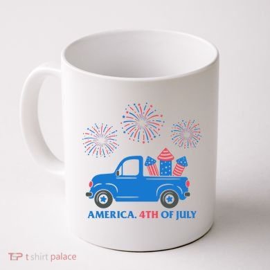 America 4th Of July Firework Truck Coffee Mug