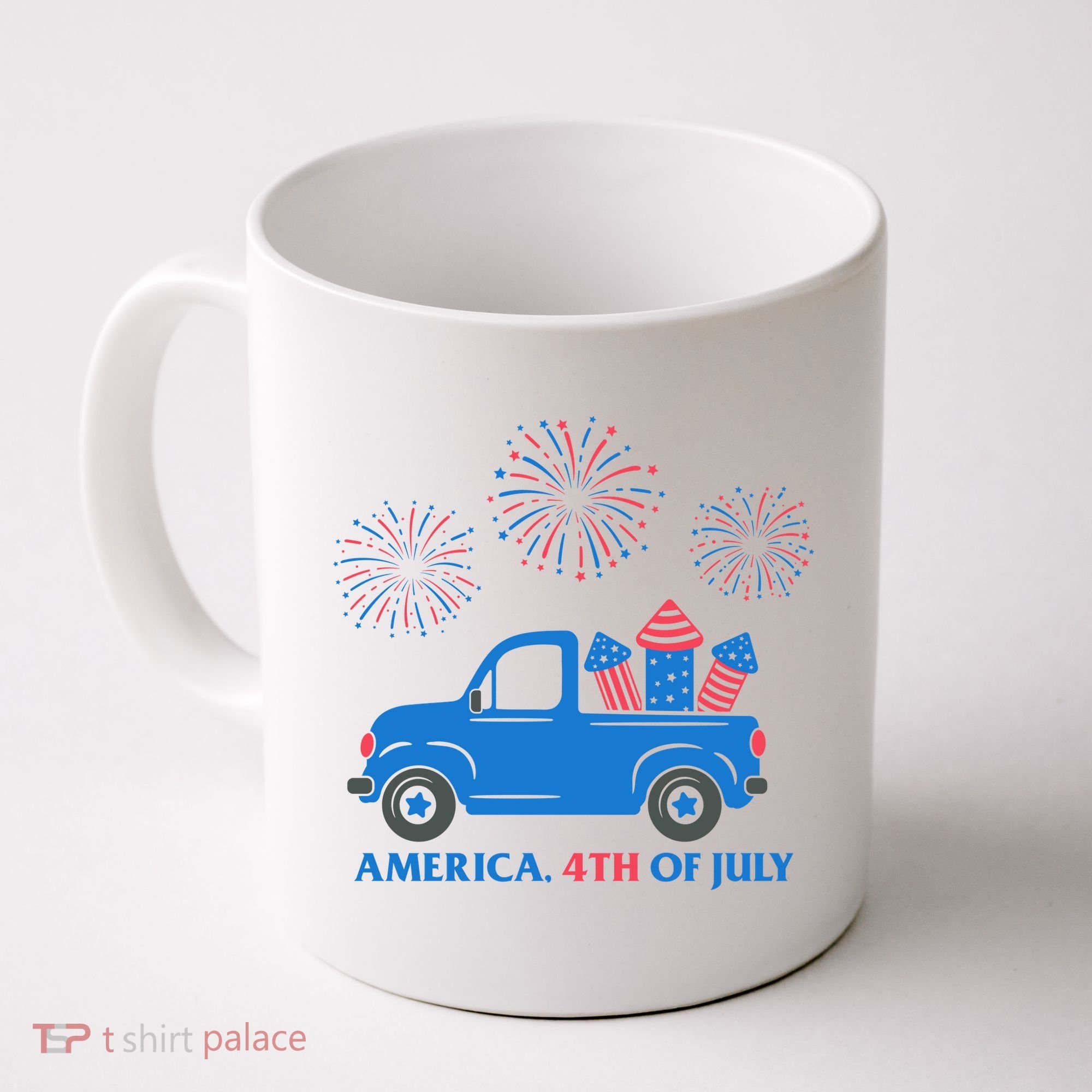America 4th Of July Firework Truck Coffee Mug