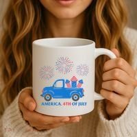 America 4th Of July Firework Truck Coffee Mug thumb 3