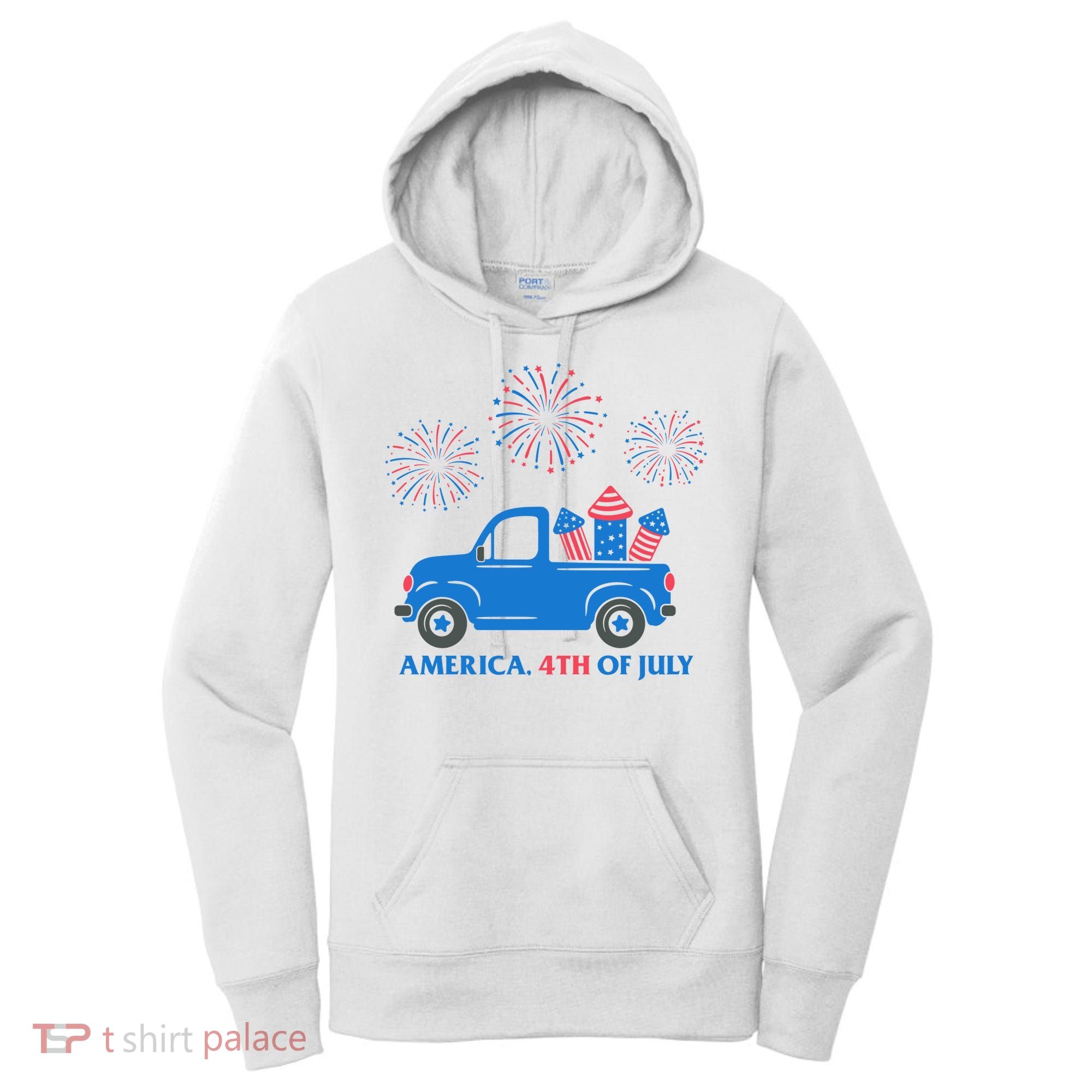 America 4th Of July Firework Truck Women's Hoodie