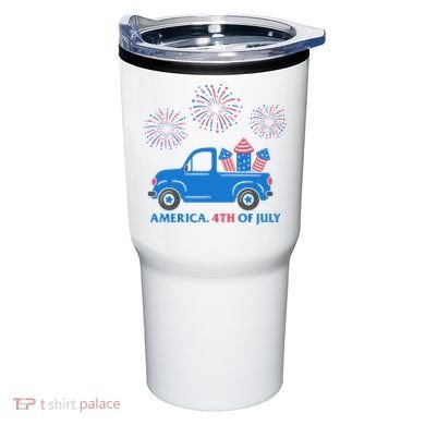 America 4th Of July Firework Truck Tumbler
