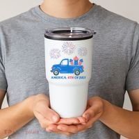America 4th Of July Firework Truck Tumbler thumb 2