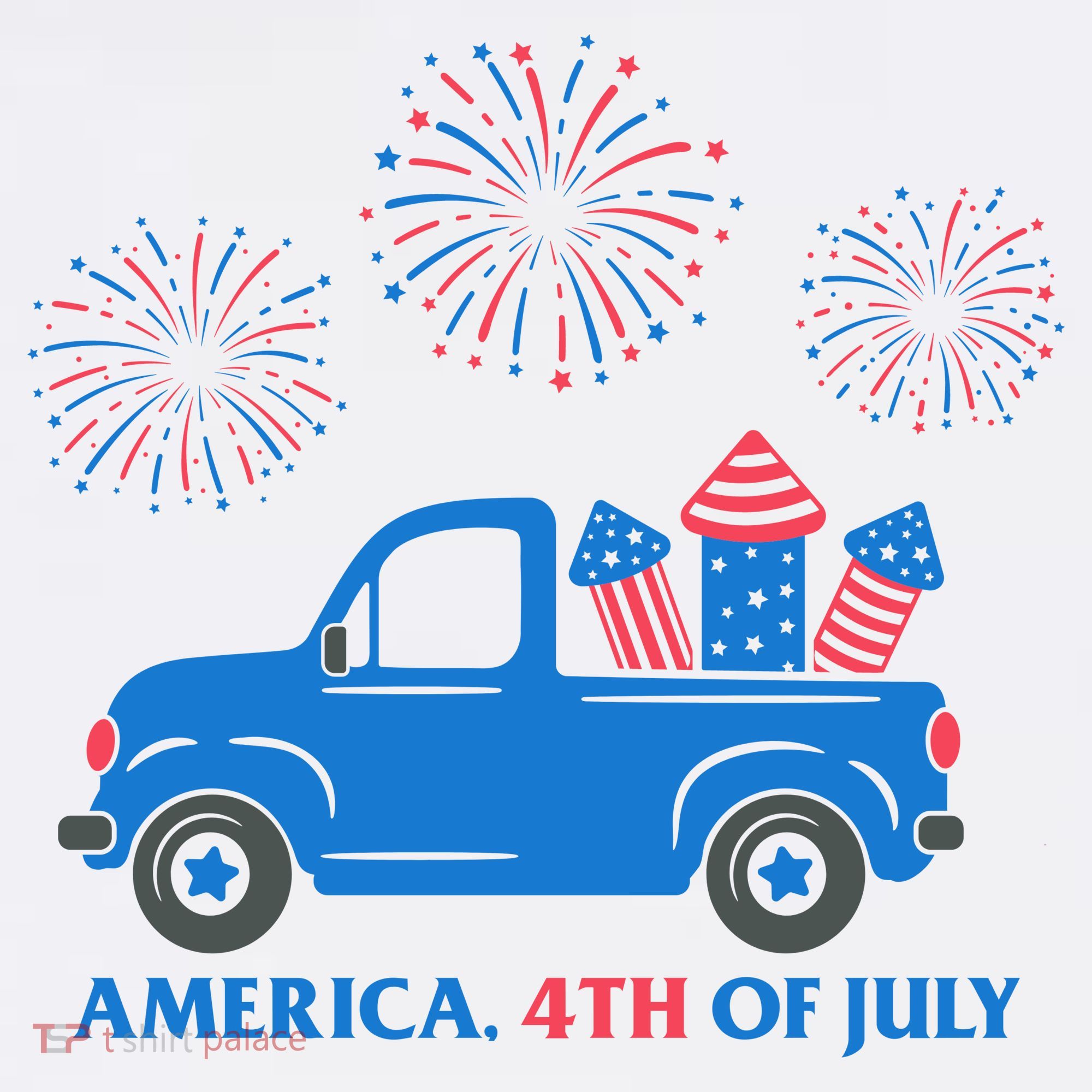 America 4th Of July Firework Truck Mousepad