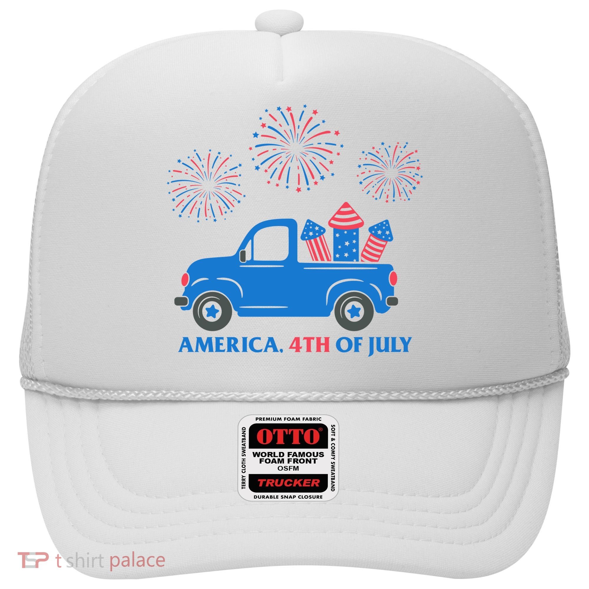 America 4th Of July Firework Truck Hat