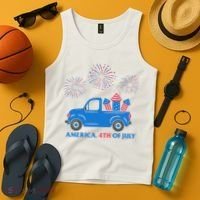 America 4th Of July Firework Truck Tank Top thumb 4