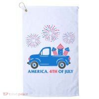America 4th Of July Firework Truck Golf Towel thumb 0