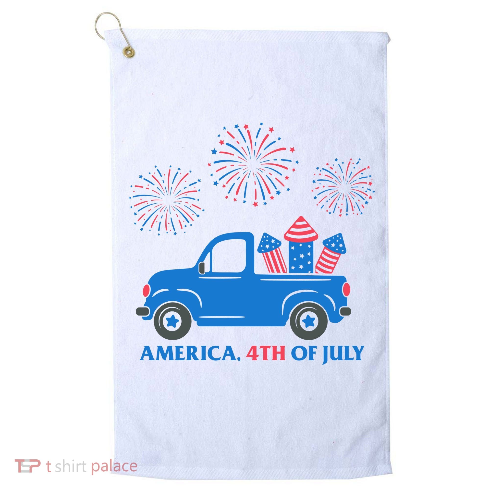 America 4th Of July Firework Truck Golf Towel