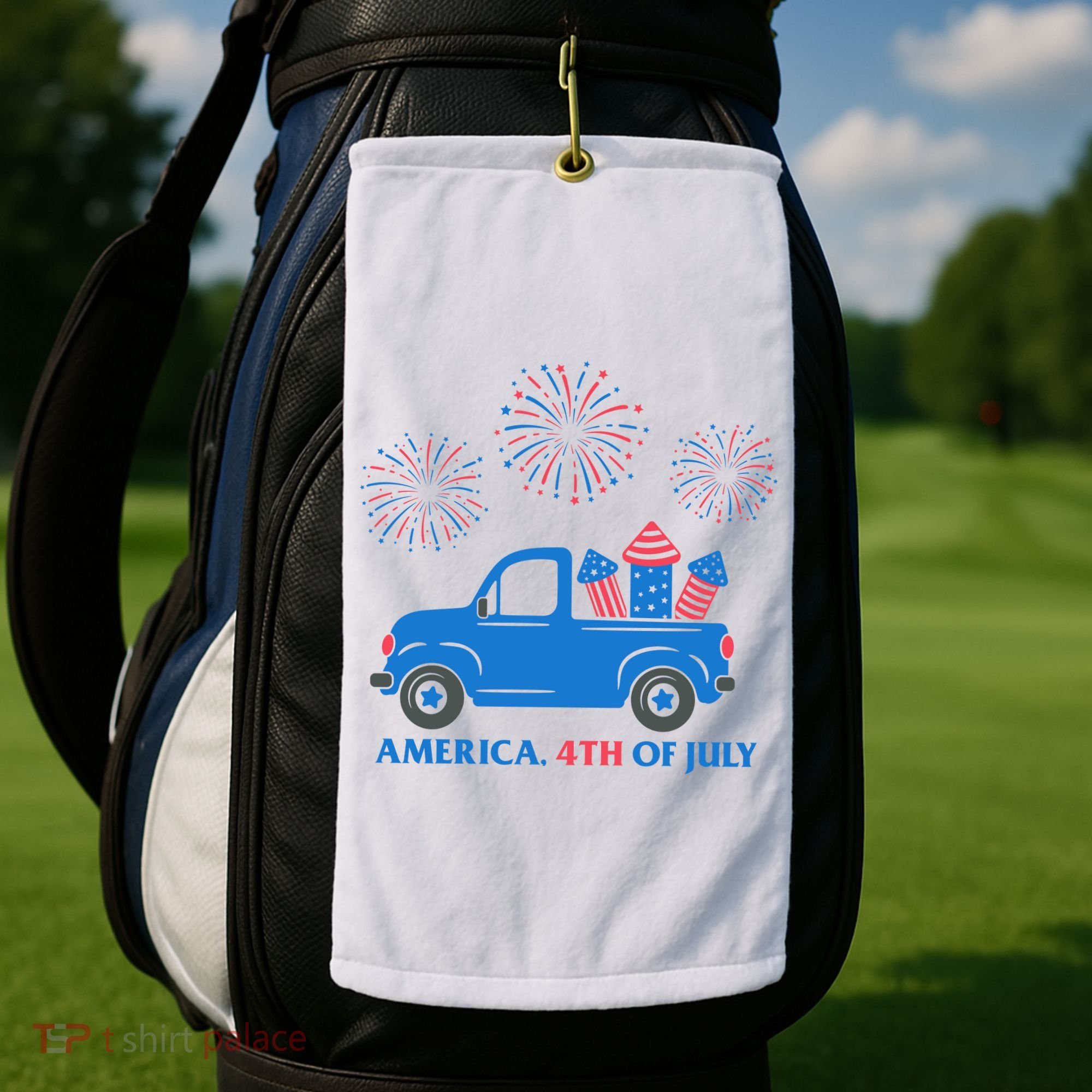 America 4th Of July Firework Truck Golf Towel
