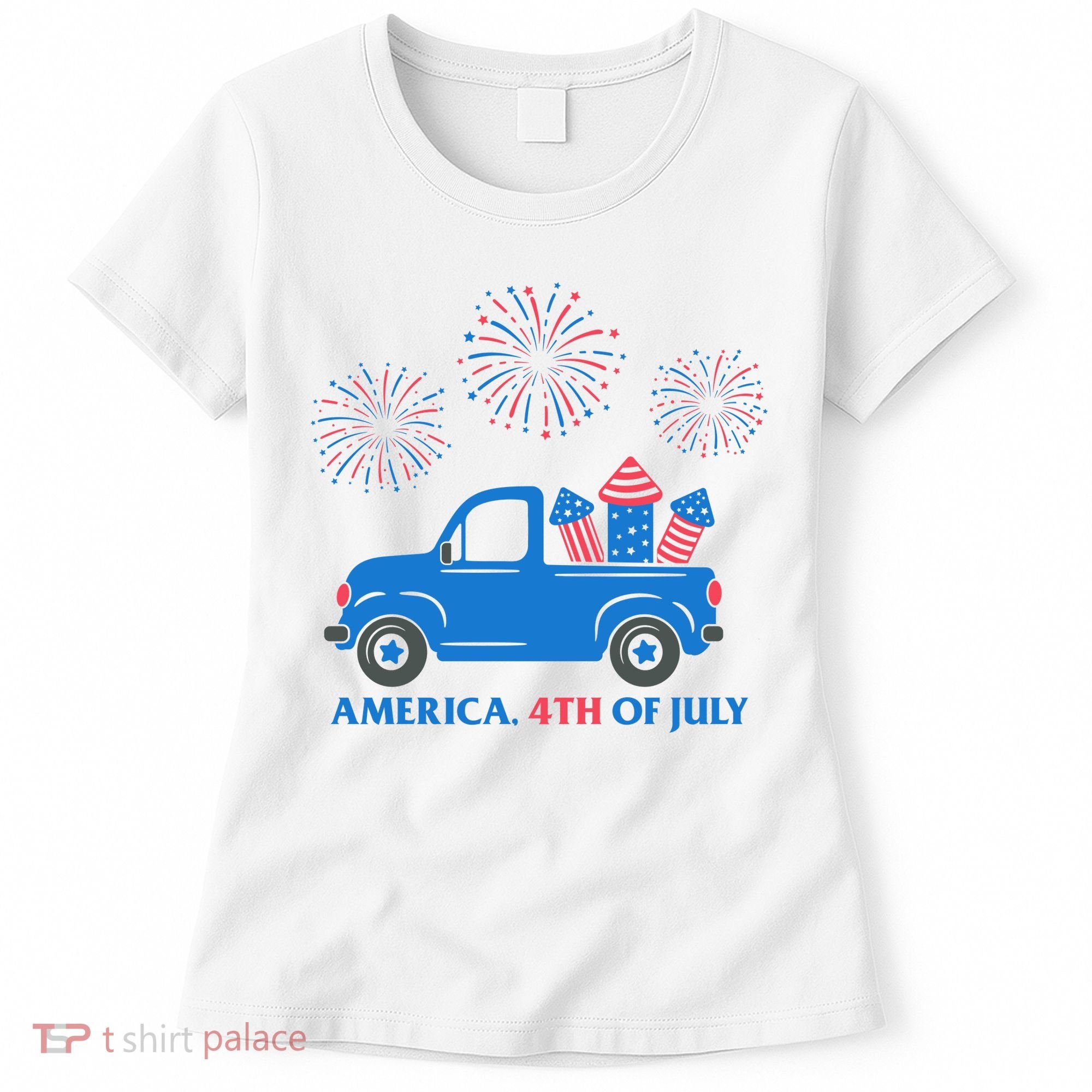 America 4th Of July Firework Truck Women's T-Shirt