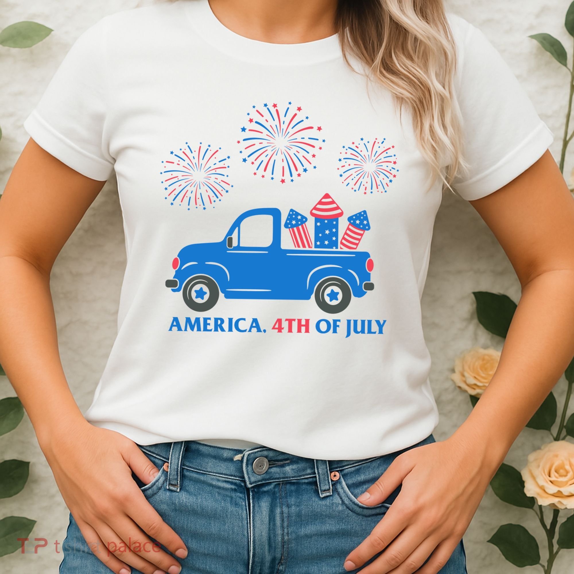 America 4th Of July Firework Truck Women's T-Shirt