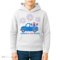 America 4th Of July Firework Truck Kids Hoodie thumb 4