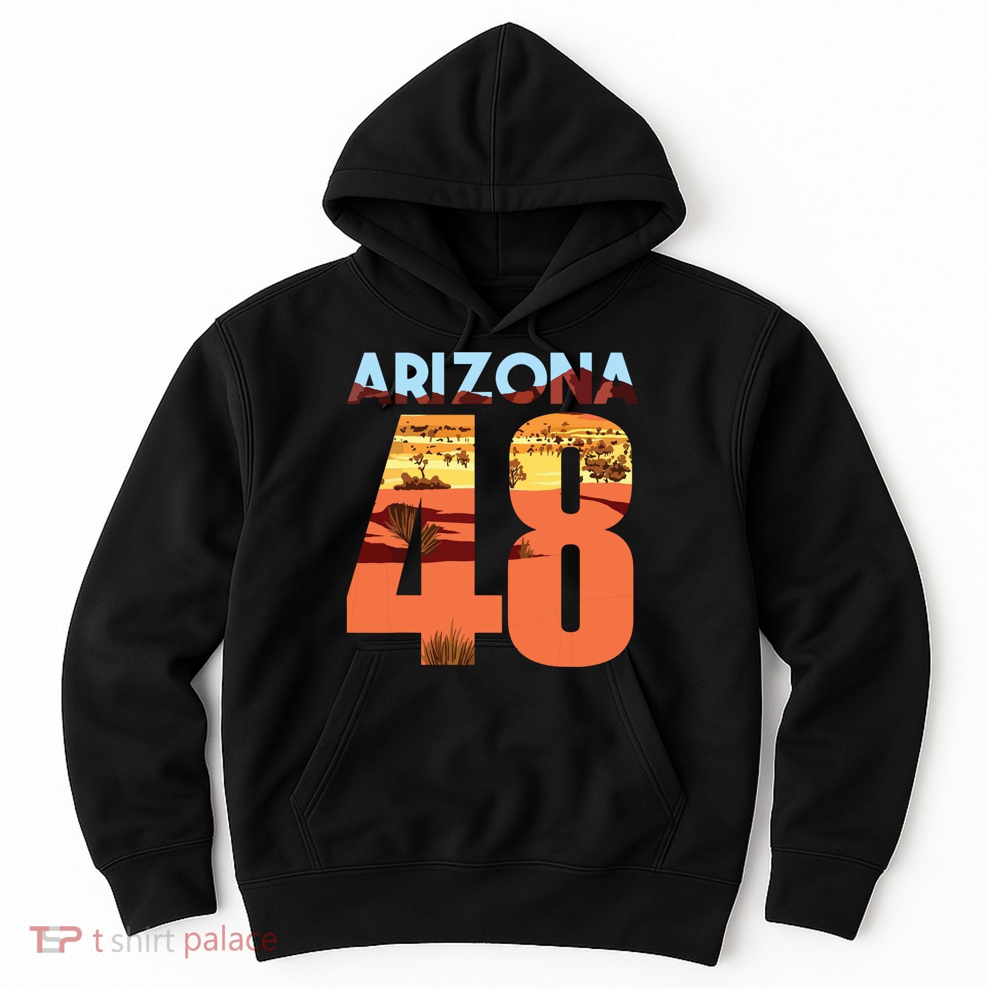 Arizona 48th State Souvenir Arizona 48 Cactus Hoodie