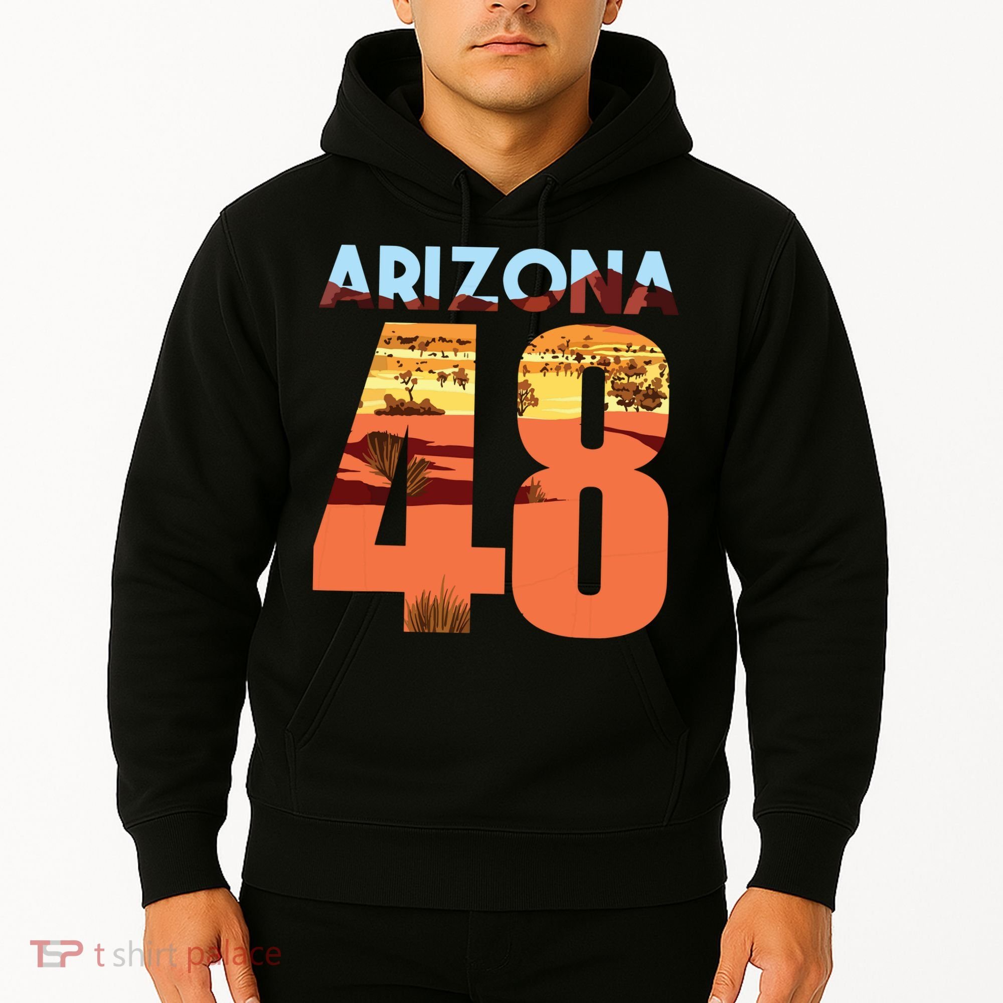 Arizona 48th State Souvenir Arizona 48 Cactus Hoodie