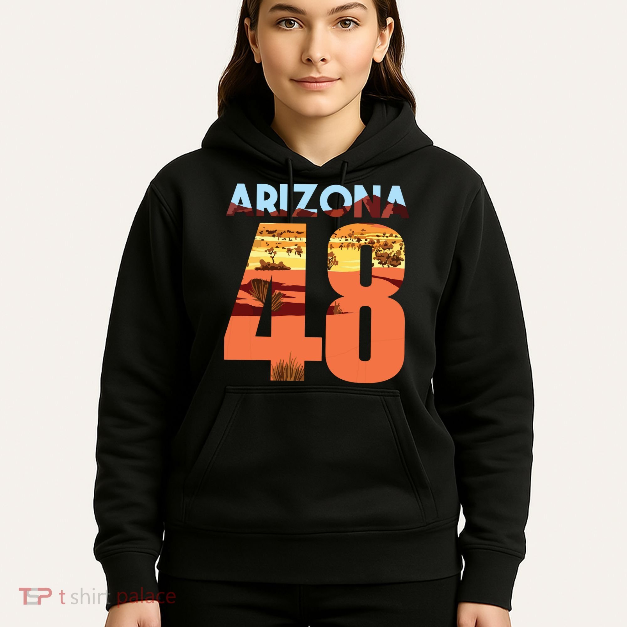 Arizona 48th State Souvenir Arizona 48 Cactus Hoodie