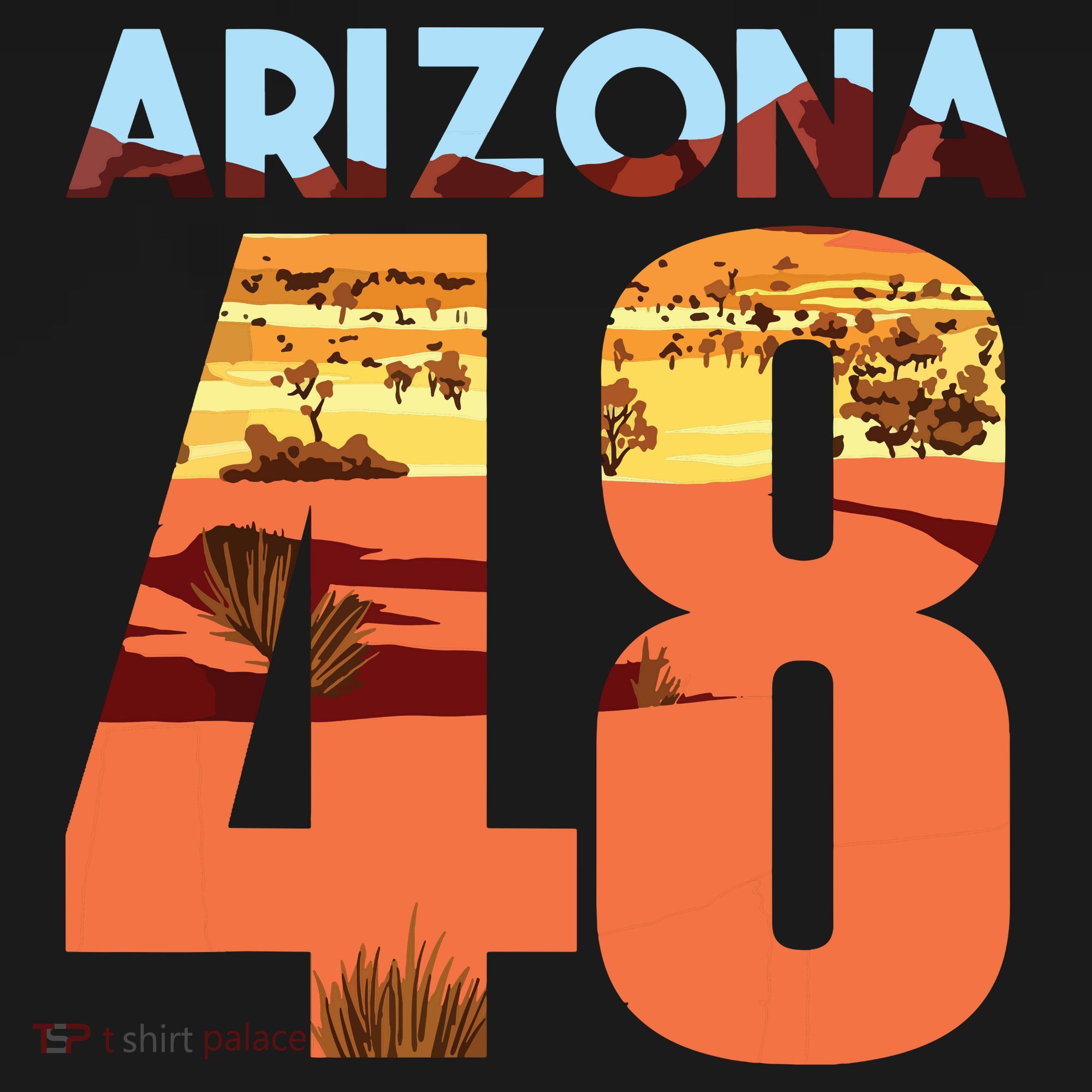 Arizona 48th State Souvenir Arizona 48 Cactus Hoodie